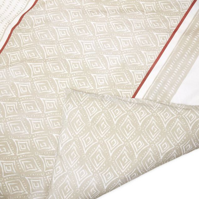 Parure de lit 220x240cm 2 personnes micro lav&eacute;e &agrave; motifs (3 mod&egrave;les)