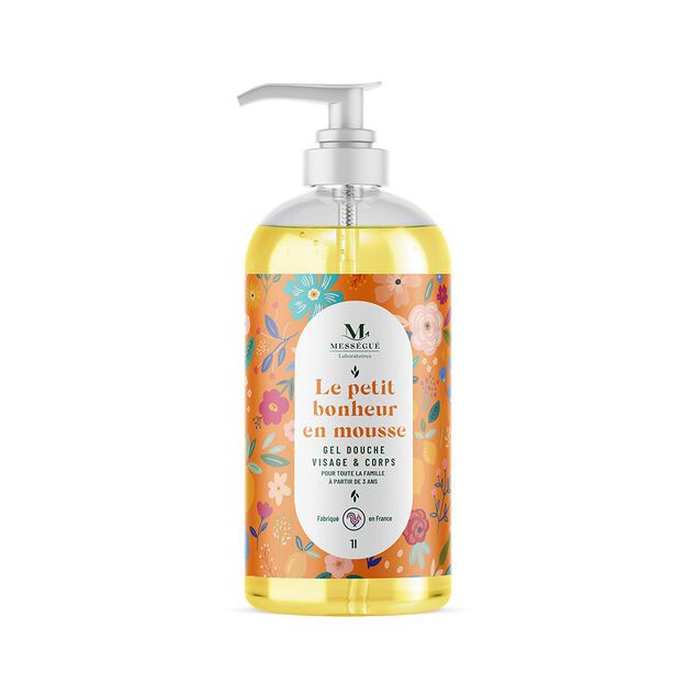 Gel douche visage et corps Le Petit Bonheur en Mousse Mess&eacute;gu&eacute; 1L