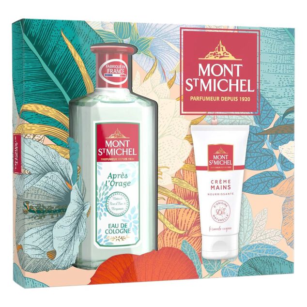 Coffret Mont St Michel eau de cologne 250ml et crème mains vegan 75ml