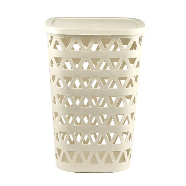 Coffre &agrave; linge Oceanna plastique blanc 55L