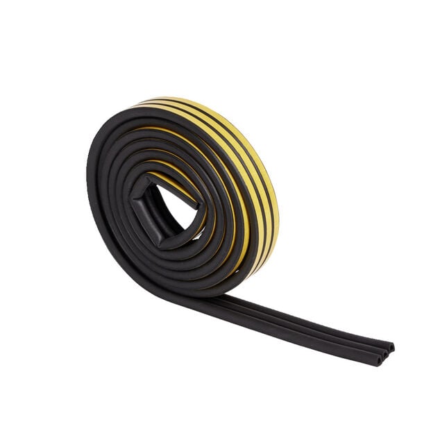 Joint d'isolation adh&eacute;sif rond pour porte et fen&ecirc;tre 9mm L7,5m noir
