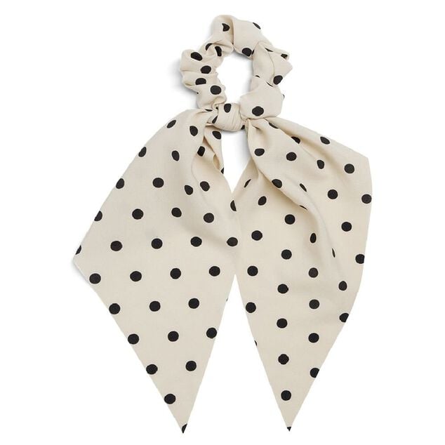 Chouchou foulard noir motif floral marron