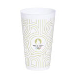 Gobelet r&eacute;utilisable polypropyl&egrave;ne blanc JO Paris 2024 650mL