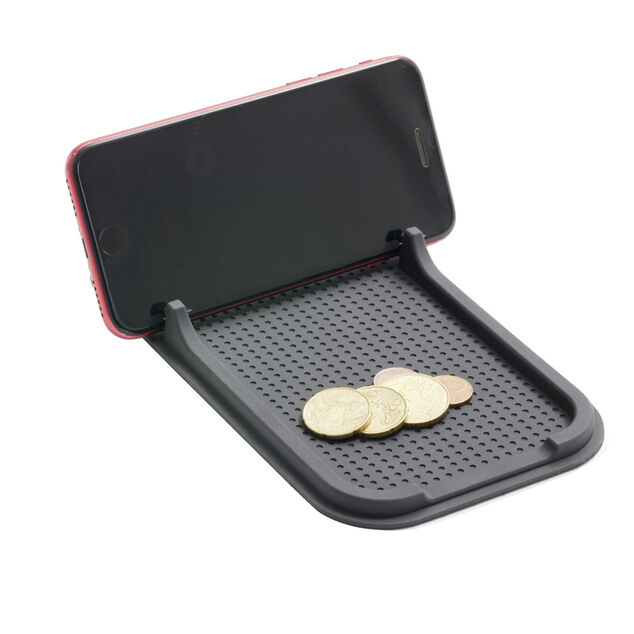 Organisateur de voiture antid&eacute;rapant 2en1 plastique noir 10,5x18,5cm