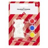 Figurine à peindre en bois avec 3 mini peinture acrylique et 1 pinceau