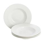 Assiette &agrave; soupe x4 porcelaine blanche &Oslash;22cm