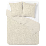 Parure de lit 2 personnes 240x220cm polycoton feuillage beige