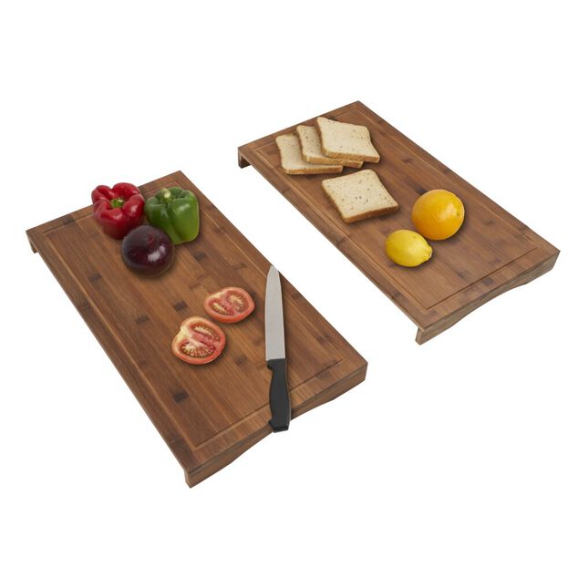 Protection pour plaque de cuisson x2 et planche &agrave; d&eacute;couper bois 54x30xH4,5cm