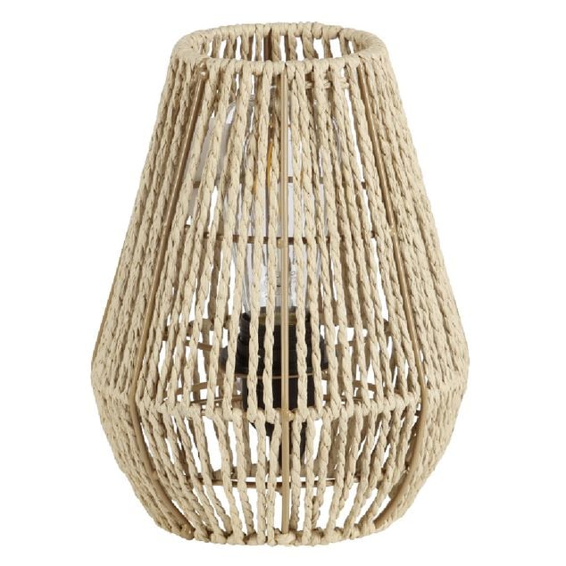 Lampe de chevet avec abat jour en cordage imitation jute naturel