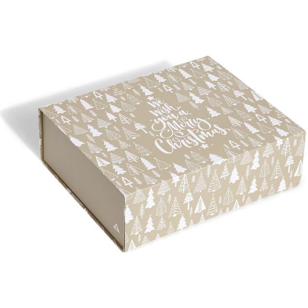 Boîte cadeau Noël pliable motif sapin