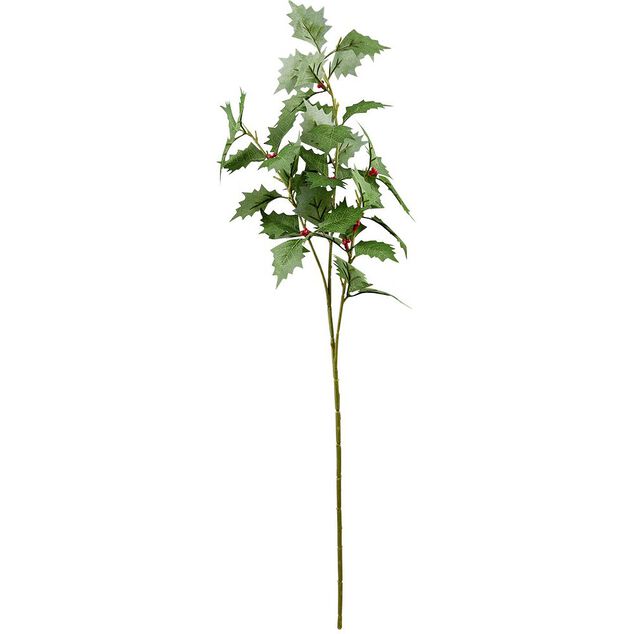 Branche artificielle houx vert et rouge H60cm
