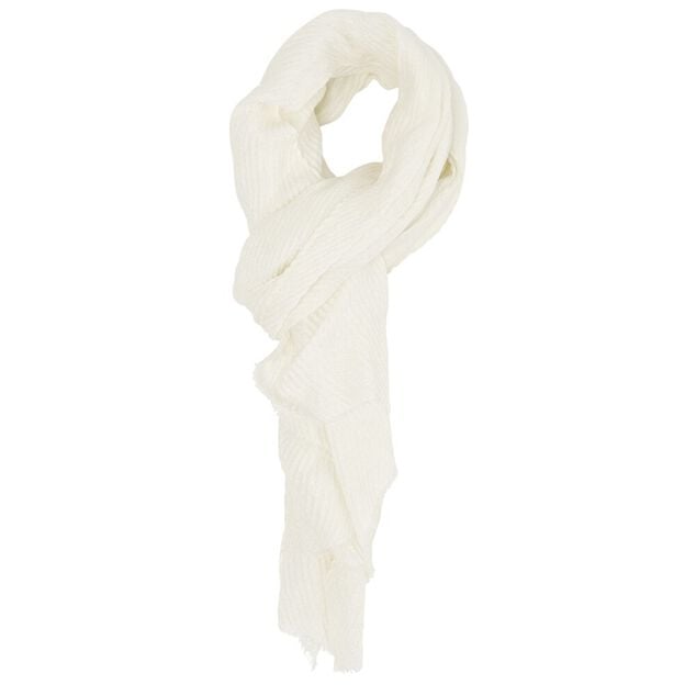 Foulard pliss&eacute; lurex polyester blanc 75x180cm