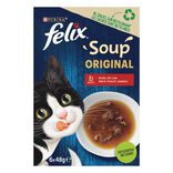 Sachet pour chat 6x 48gr Felix Soup Farm Original 3 saveurs