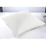 Taie d'oreiller carr&eacute;e coton uni blanc x2