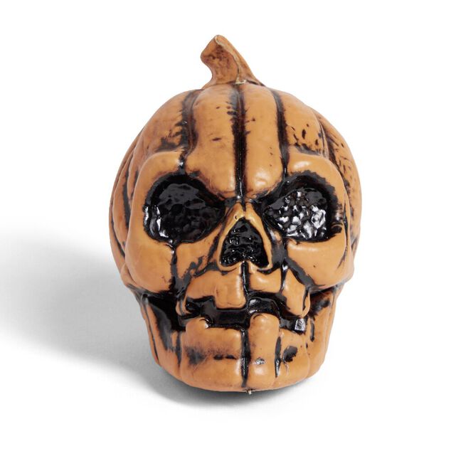 Lot de 6 citrouilles t&ecirc;tes de mort d&eacute;coration Halloween &agrave; poser