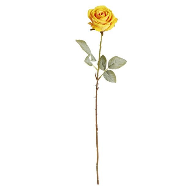 Fleur artificielle rose jaune H63cm