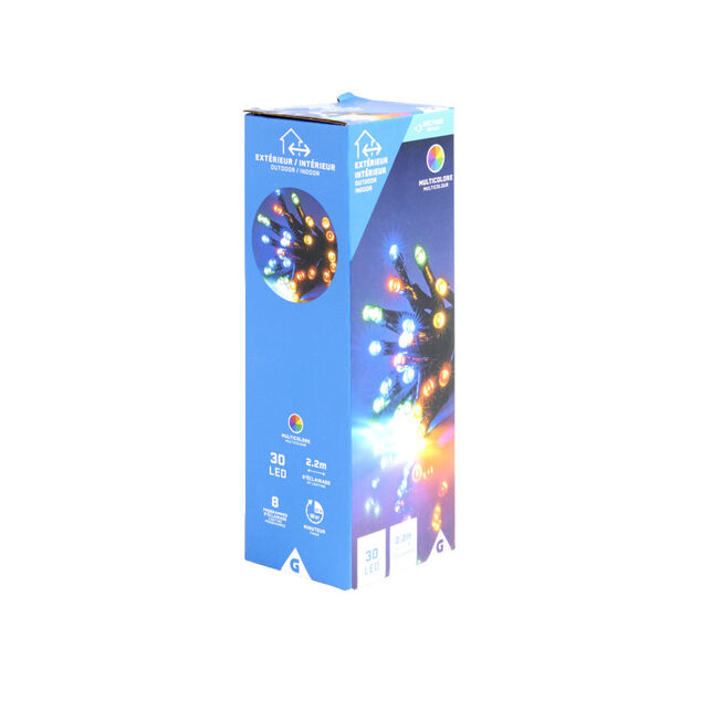 Guirlande lumineuse extérieur 30LED multicolores 2,2m