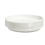 Lot de 50 assiettes plates r&eacute;utilisables plastique blanc