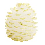 Bougie LED en cire forme pomme de pin beige et doré Ø10xH12cm