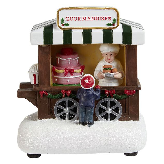 Stand vente de gourmandises lumineux Village de Noël