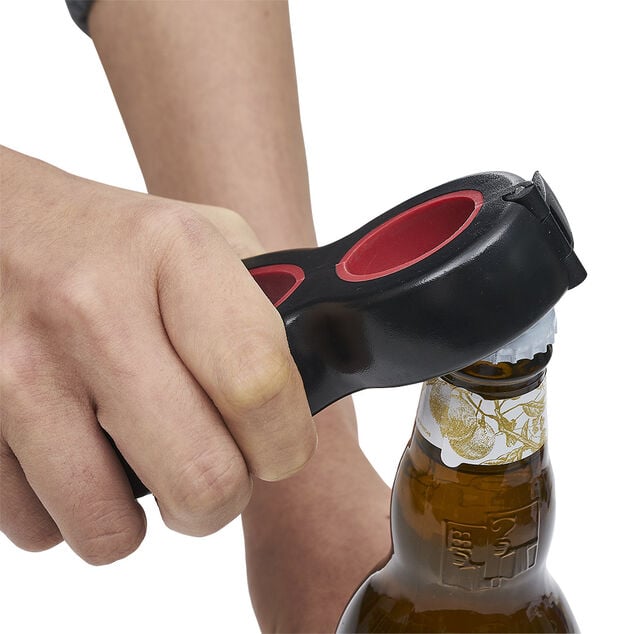 Pince multifonction 6en1 ouvre bouteille et bocal noir et rouge
