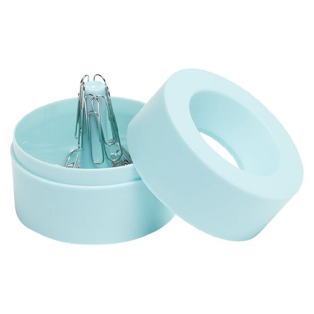 Distributeur de trombones de couleur bleue