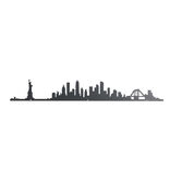 D&eacute;coration murale New York m&eacute;tal noir 55cm