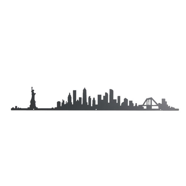 D&eacute;coration murale New York m&eacute;tal noir 55cm