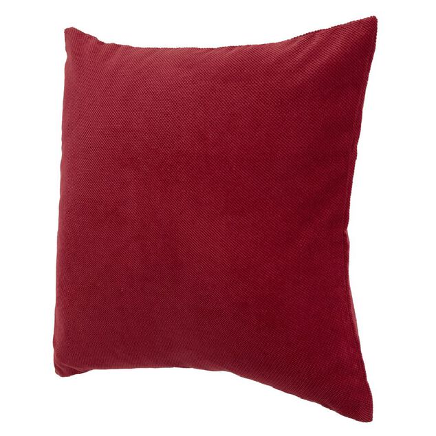 Housse de coussin imitation velours 40x40cm rouge