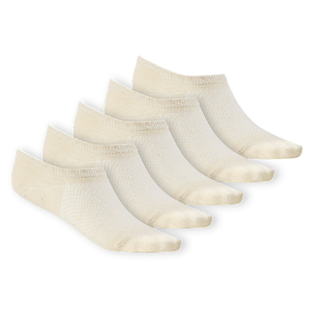 Lot De 5 Paires De Chaussettes Invisibles Résistantes - Taille 36-44, Blanc, Pour Homme Et Femme