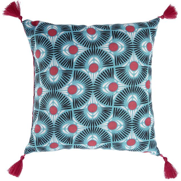 Coussin carr&eacute; motif imprim&eacute; 40x40cm