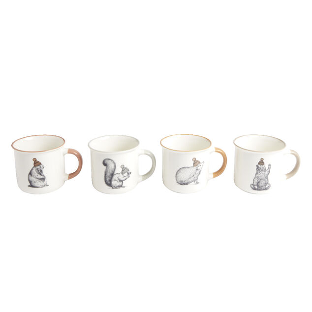 Lot de 4 mugs animaux 33,5cl