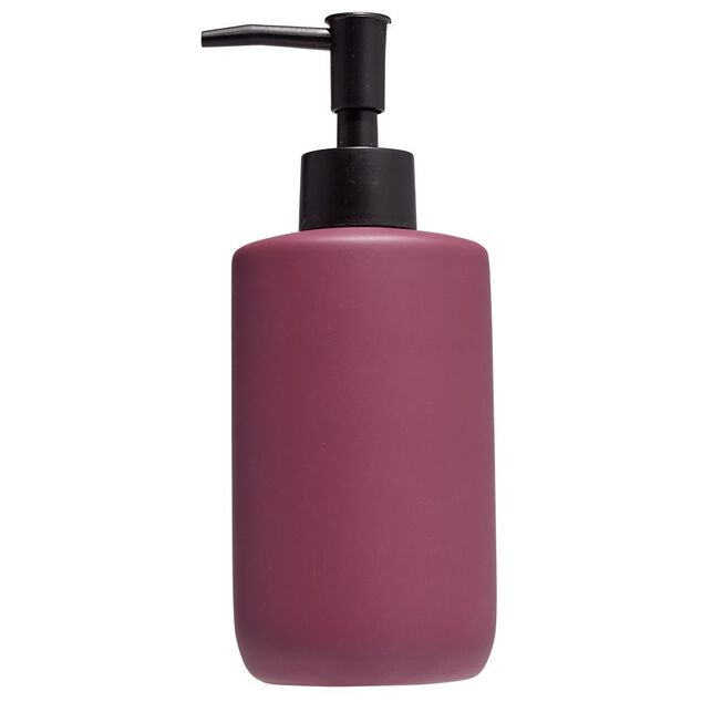 Distributeur de savon c&eacute;ramique violet &Oslash;7xH18,5cm