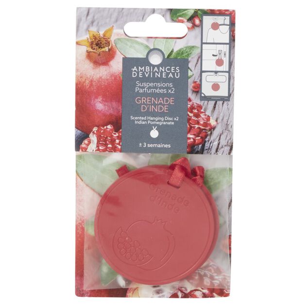 Suspension parfumée x2 Ambiances Devineau senteur grenade d'Inde