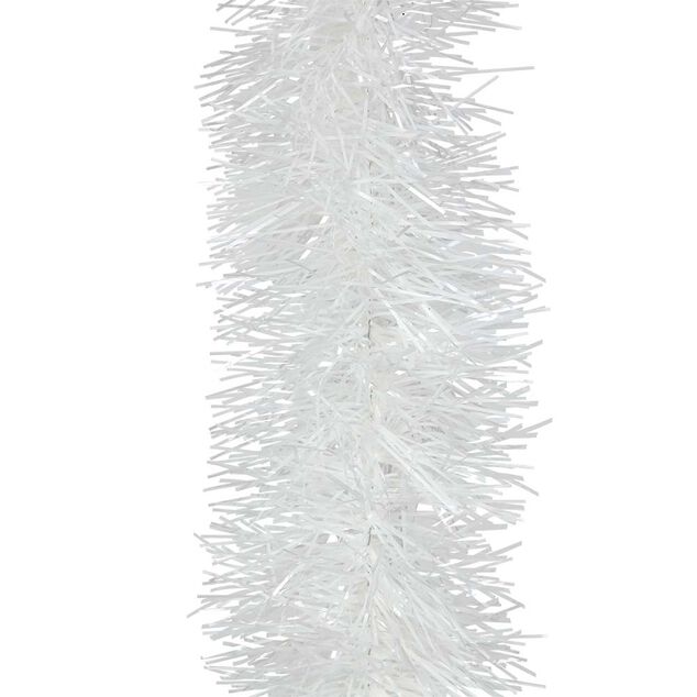 Guirlande de No&euml;l scintillante touffue L400 cm blanc