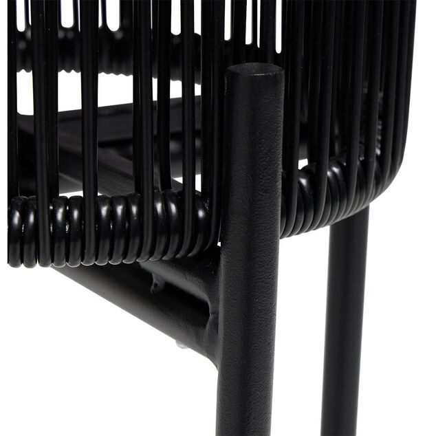Porte-plante filaire sur pieds Urban m&eacute;tal et plastique noir &Oslash;27xH70cm