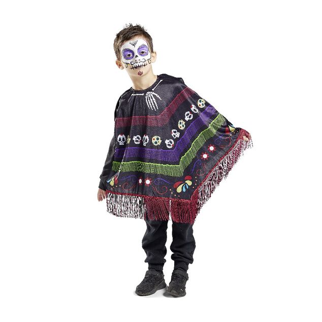 Poncho enfant Halloween Dia de Los Muertos