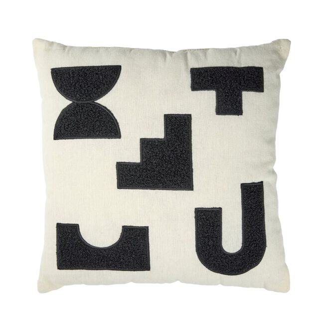 Coussin carr&eacute; motif effet bouclette 40x40cm (2 mod&egrave;les)
