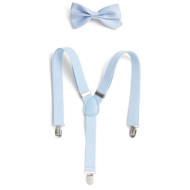 Bretelles fantaisie unies avec noeud papillon (3 mod&egrave;les)