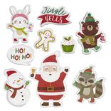 Sticker gel Père Noël Lapin Ourson pour fenêtre