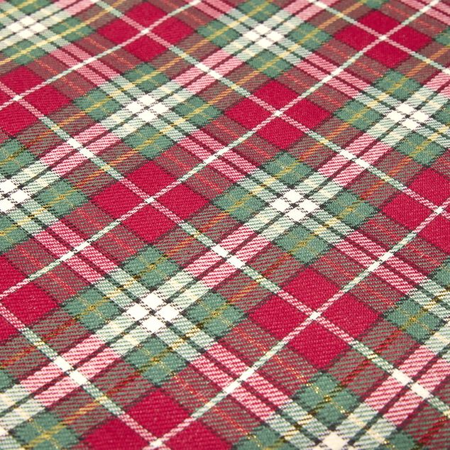 Chemin de table imitation laine imprim&eacute; tartan L300X28 cm rouge