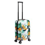 Valise cabine 39L trolley plastique ABS motif tropical avec cadenas 35x23xH57cm
