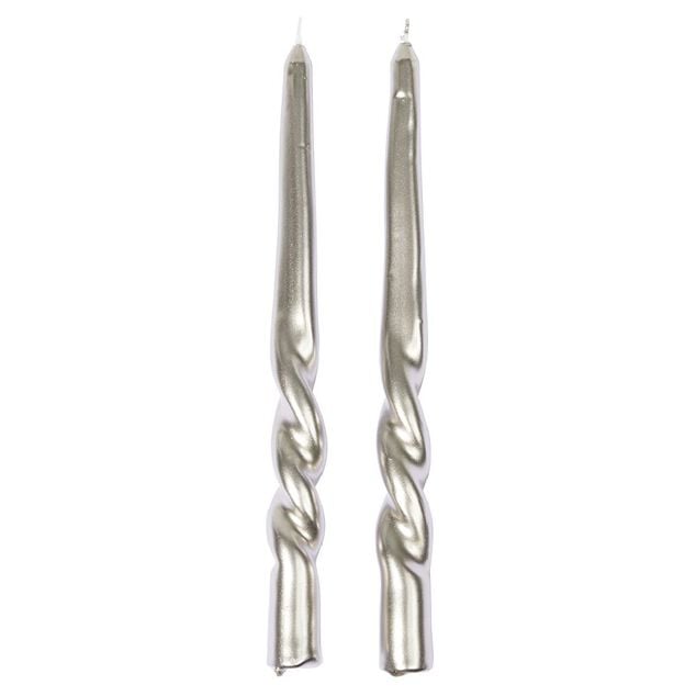 Bougie chandelle torsad&eacute;e x2