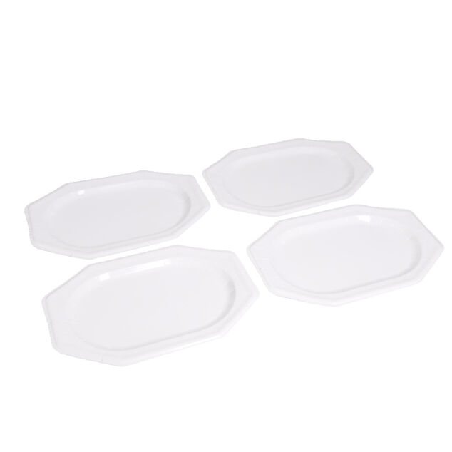 Plateau de pr&eacute;sentation ovale x4 en carton blanc 25x34cm