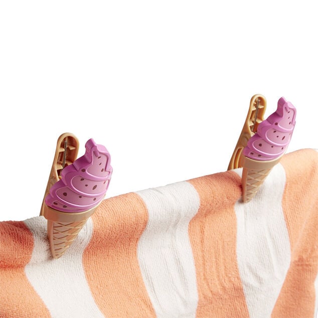 Clip pince serviette de plage forme glace x2