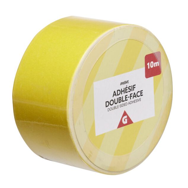 Adh&eacute;sif double face gris pour tapis 10m