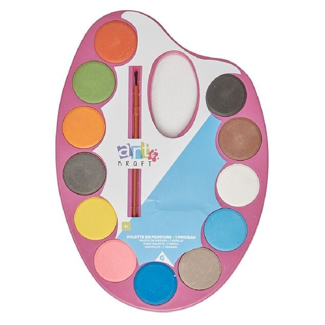Palette de peinture 12 couleurs + 1 pinceau
