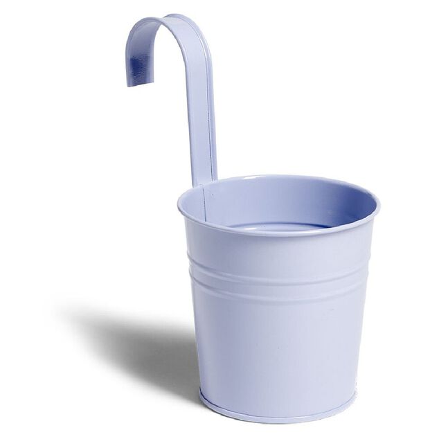 Cache pot à suspendre métal mauve Ø10cm