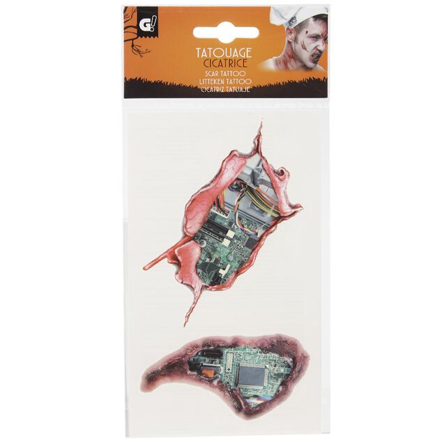 Kit tatouages cicatrices Halloween (4 mod&egrave;les)