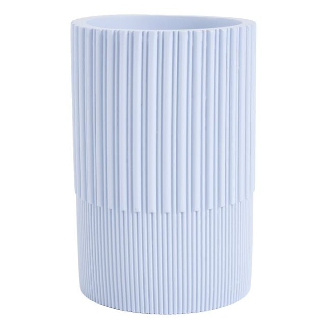 Gobelet salle de bain r&eacute;sine stries &Oslash;7xH10cm (3 mod&egrave;les)